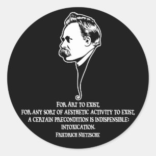 Pegatina Redonda Nietzsche-art-1-DKT