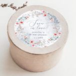 Pegatina Redonda Nieve de invierno en amor elegante ducha de novia<br><div class="desc">Nieve de invierno en amor elegante ducha de novia Pegatina redondo clásico artículos de juego disponibles.</div>