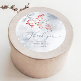 Pegatina Redonda Nieve de invierno en Love despedida de soltera gra