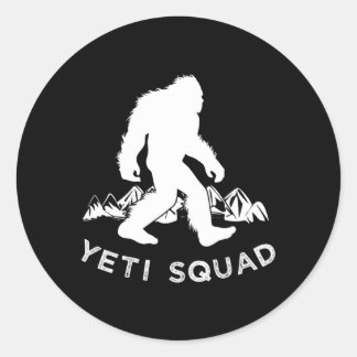 Pegatina Redonda Nieve de la montaña Yeti Squad