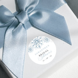 Pegatina Redonda Nieve en amor Ducha de novias