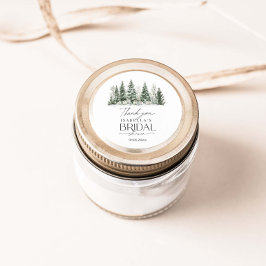 Pegatina Redonda Nieve en amor Invernal Ducha De Novias