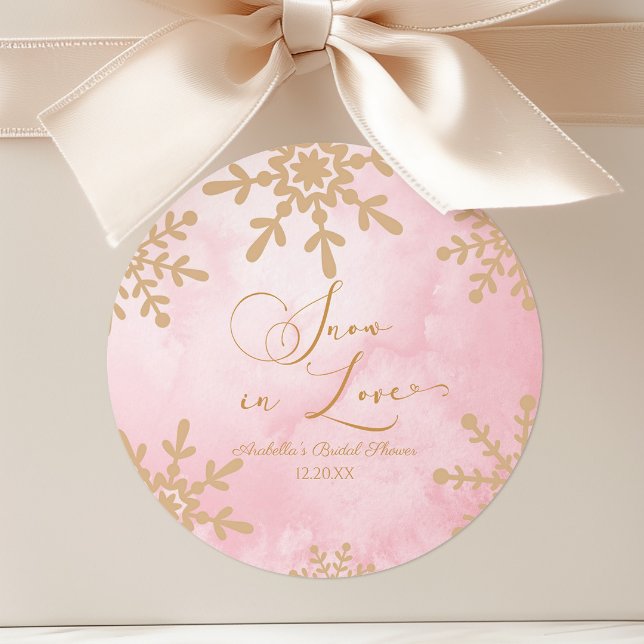 Pegatina Redonda Nieve Enamorada Invierno Mágico Despedida de Solte (Subido por el creador)