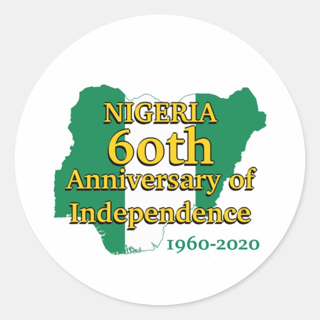 Pegatina Redonda NIGERIA 60 Aniversario de la Independencia | Niger (Anverso)
