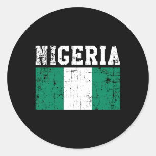 Pegatina Redonda Nigeria Bandera raíces nigerianas
