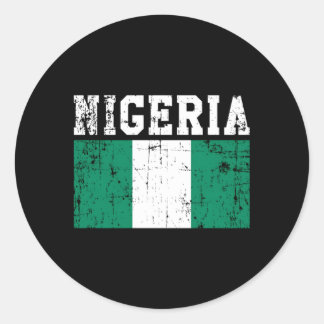 Pegatina Redonda Nigeria Bandera raíces nigerianas