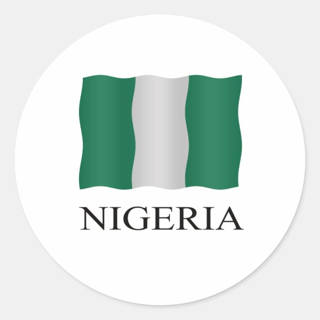 Pegatina Redonda Nigeria flag (Anverso)