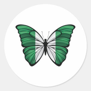Pegatina Redonda Nigeria Hypolimnas Butterfly