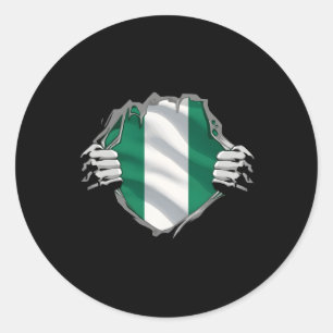 Pegatina Redonda Nigeria: Patrimonio supernigeriano Orgulloso arran