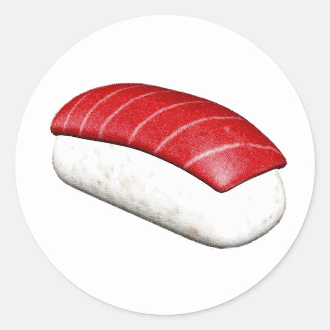 Pegatina Redonda Nigiri Maguro Sushi (Anverso)
