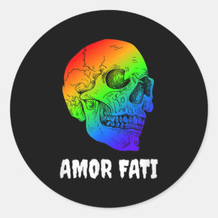 Pegatina Redonda Nihilismo Nietzsche Cita al filósofo estoicismo Am