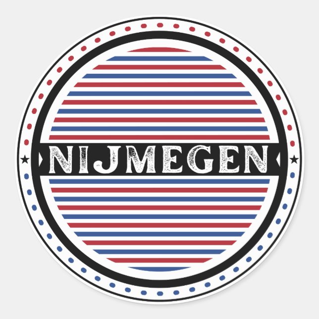 Pegatina Redonda Nijmegen City Pride Emblem – Dutch Identity (Anverso)
