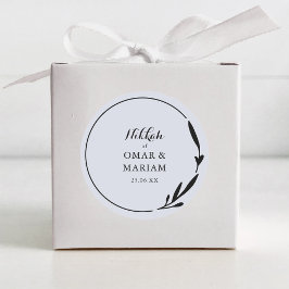 Pegatina Redonda Nikkah Elegant Cloud Botanical Wedding Favor