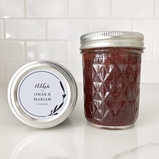 Pegatina Redonda Nikkah Elegant Cloud Botanical Wedding Favor (Subido por el creador)