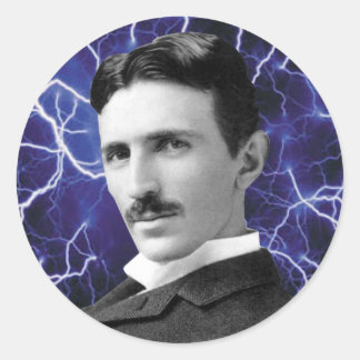 Pegatina Redonda Nikola Tesla