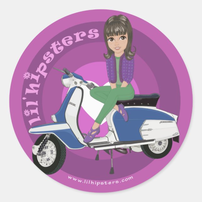 Pegatina Redonda Nina (Anverso)