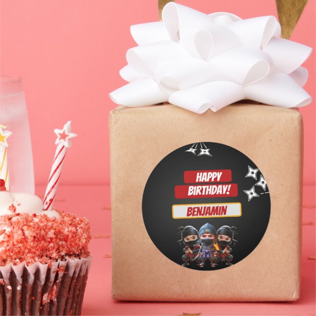 Pegatina Redonda Nina Birthday (Fiesta)