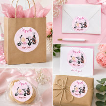Niña de golf para baby shower en rosa