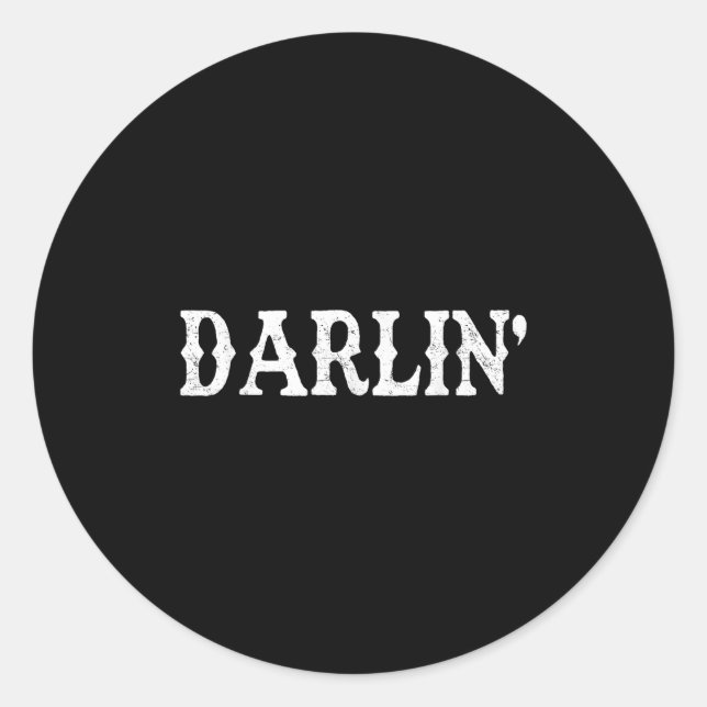 Pegatina Redonda Niña de rodeo occidental del sur de Darlin (Anverso)