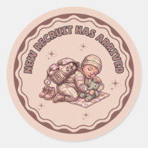 Niña Militar Camuflaje Rosa Sticker Nueva Recluta