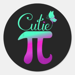 Pegatina Redonda Niñas Camisas Pi Day Hombres Math Maacher C