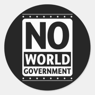 Pegatina Redonda Ningún gobierno mundial #1