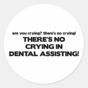 Pegatina Redonda Ningún griterío en la ayuda dental