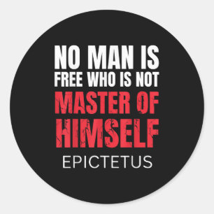 Pegatina Redonda Ningún Hombre Es Libre Quién No Es Marcus Aurelius