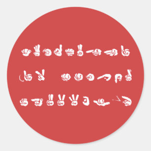 Pegatina Redonda Ningún L pintada del ASL