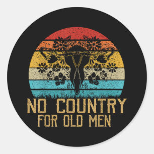 Pegatina Redonda Ningún País Para Los Ancianos Uterus Feministas