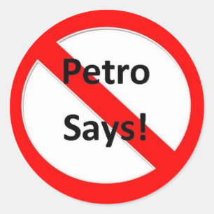 Pegatina Redonda Ningún Petro dice