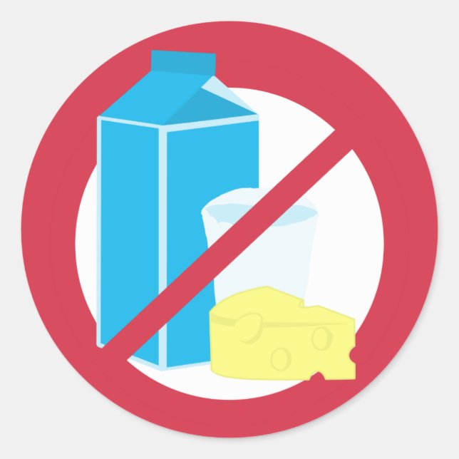 Pegatina Redonda Ninguna advertencia libre de la alergia de la (Anverso)