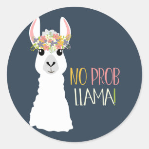 Pegatina Redonda Ninguna llama de Prob