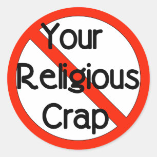 Pegatina Redonda Ninguna mierda religiosa