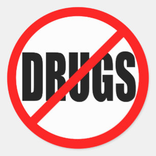 PEGATINA REDONDA "NINGUNAS DROGAS "