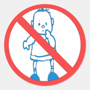 Pegatina Redonda Ningunos niños permitidos