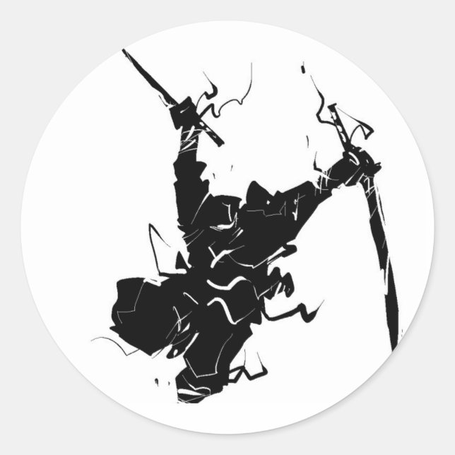 Pegatina Redonda ninja (Anverso)