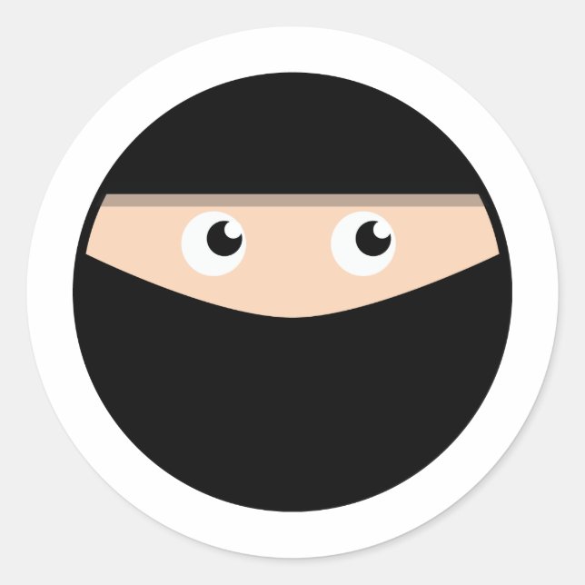 Pegatina Redonda ¡Ninja! (Anverso)