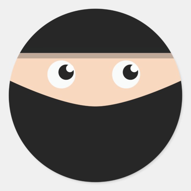 Pegatina Redonda ¡Ninja! (Anverso)