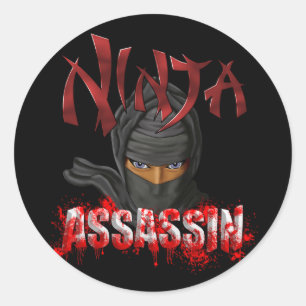 Pegatina Redonda Ninja Assassin