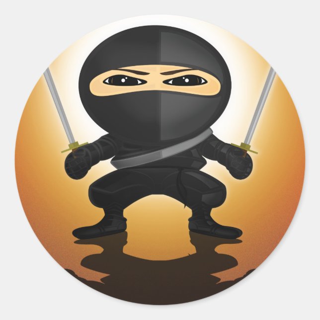 Pegatina Redonda Ninja Boy (Anverso)