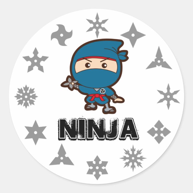 Pegatina Redonda Ninja Boy (Anverso)