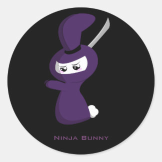 Pegatina Redonda Ninja Bunny