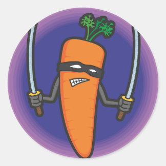 Pegatina Redonda Ninja Carrot