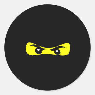 Pegatina Redonda Ninja Eyes Fun Halloween Ninja Costume