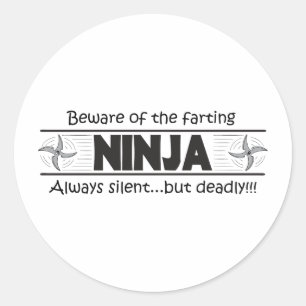 Pegatina Redonda ninja fart