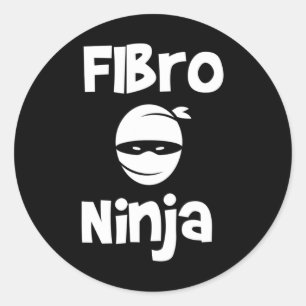 Pegatina Redonda Ninja - Fibromialgia: cura para la toma de concien
