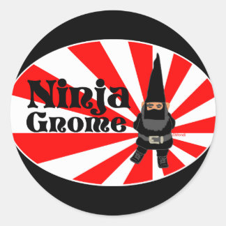 Pegatina Redonda Ninja Gnome