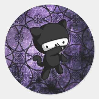 Pegatina Redonda Ninja Kitty
