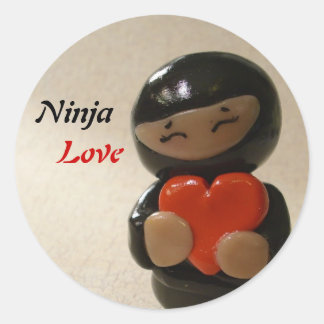 Pegatina Redonda Ninja Love